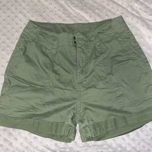 Green womens shorts